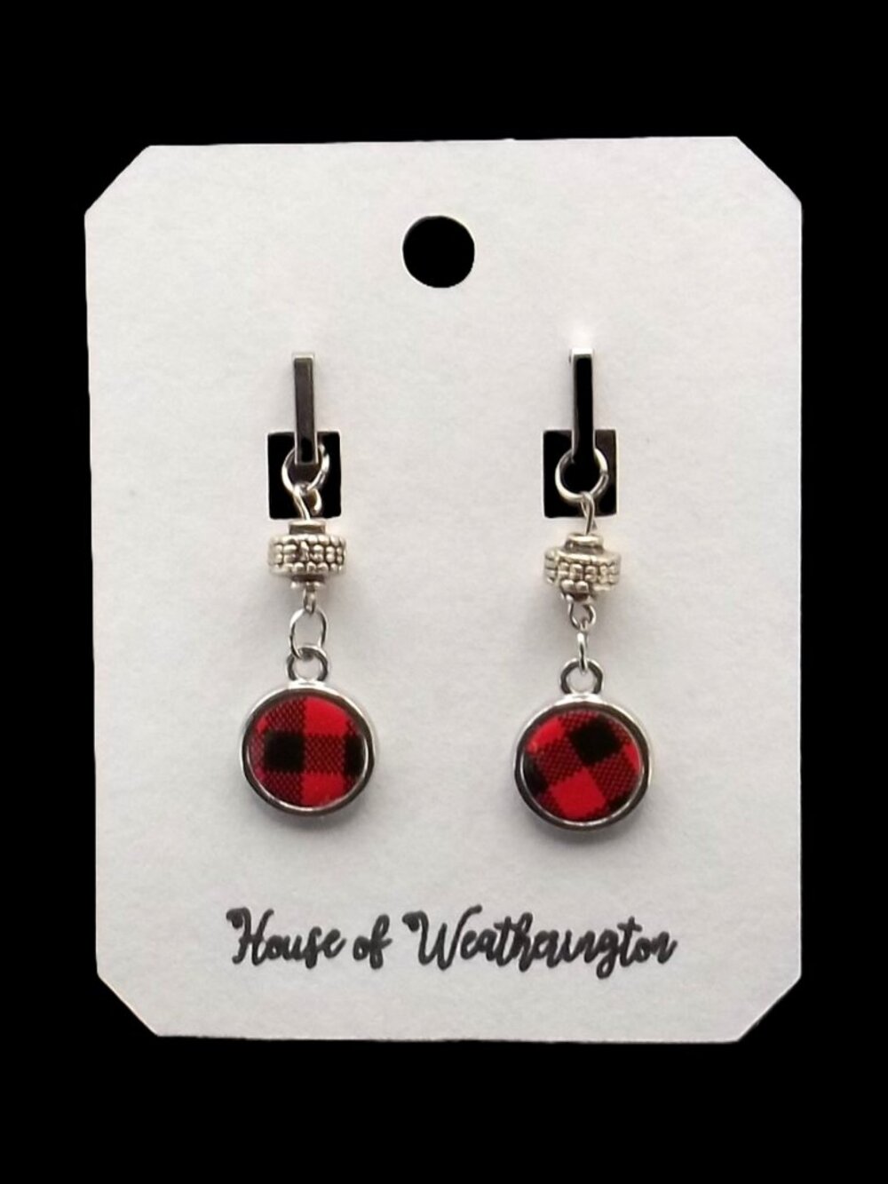 Handcrafted Buffalo Plaid Earrings